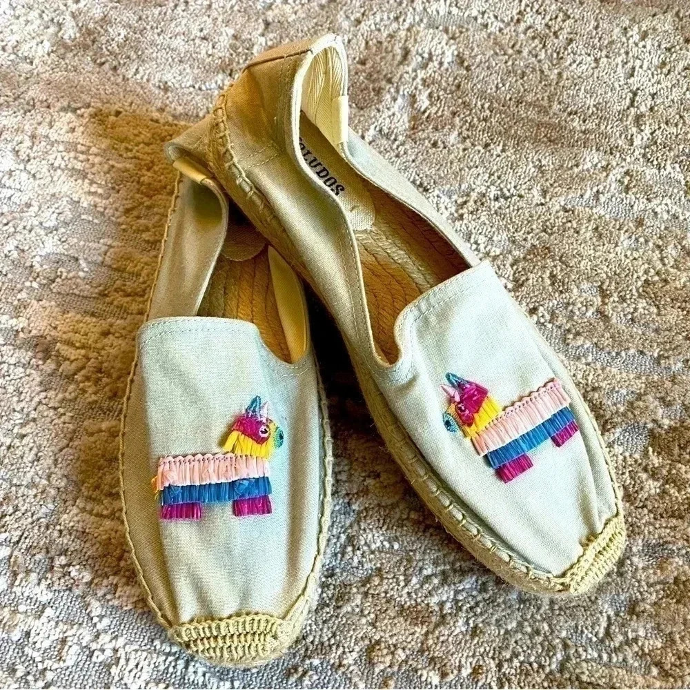 Soludos Piñata Chambray Espadrille Slip On Shoes Flats Loafers Beach: 9.5